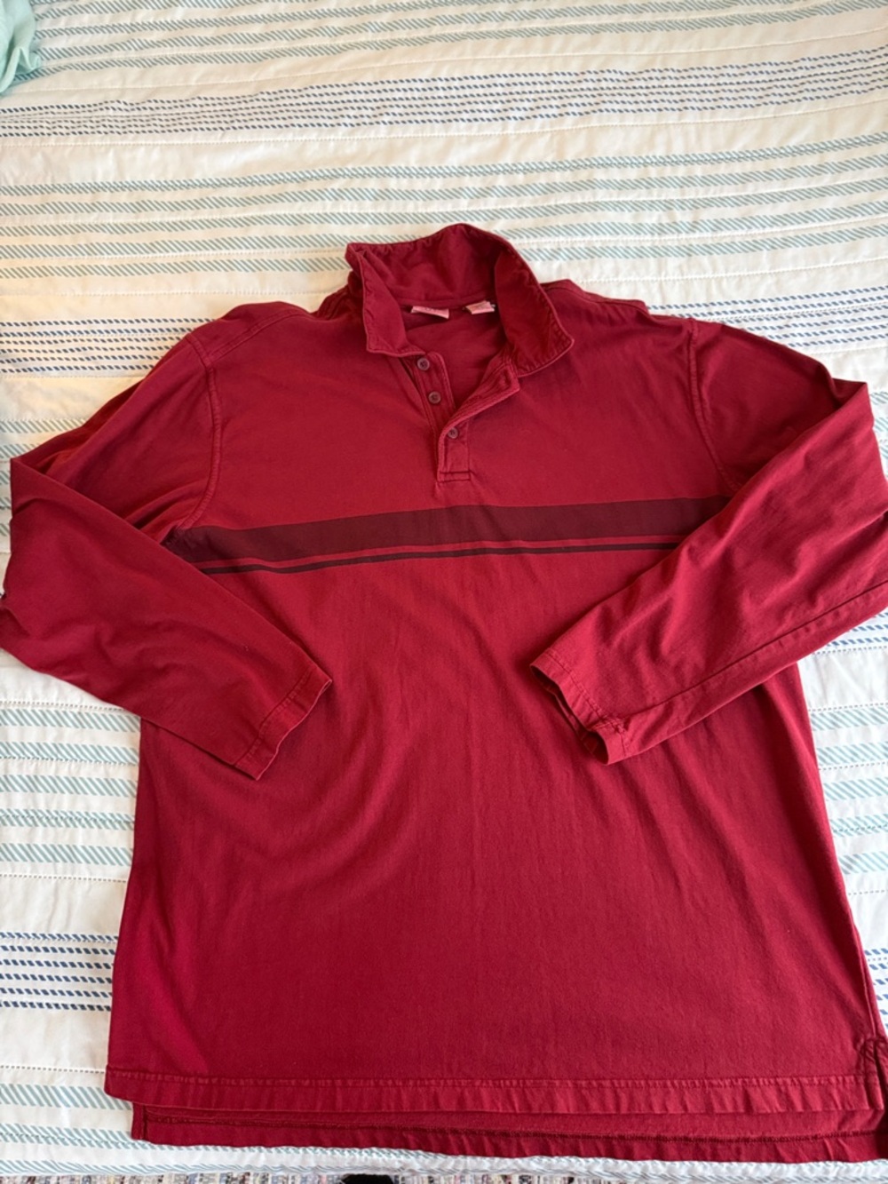 Covington Men’s Long Sleeve Polo Shirt in Deep Red